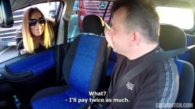 Мужик подобрал у дороги чешскую шлюху и трахнул за деньги в машине